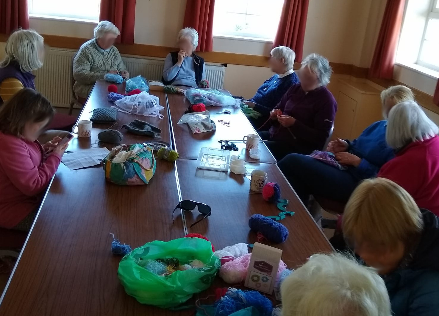 The knit and natter group kniting and nattering