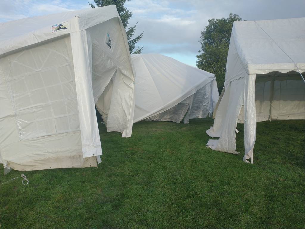 Marquee blown over
